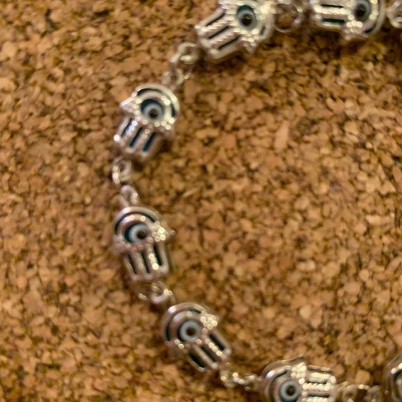 Evil  Eye Sterling Silver Hamsa - Picture 2 of 6